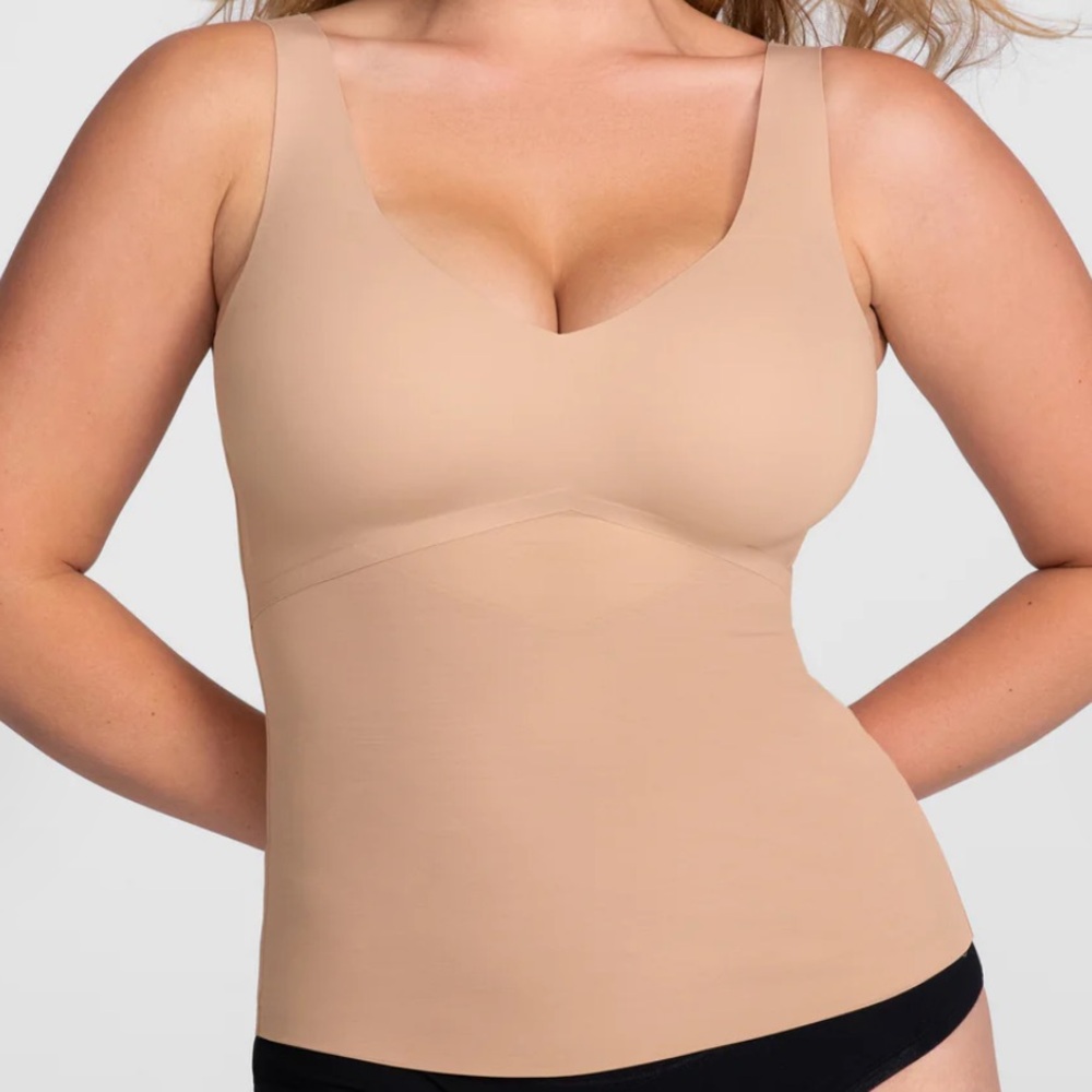 NWT Honeylove 3X LiftWear Tank Wireless Boned Logo Shapewear Tummy Control Tan